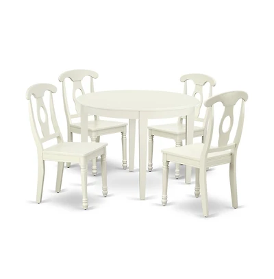 East West Furniture Dining Room Set Linen White
