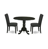 East West Furniture Dining Room Set Black