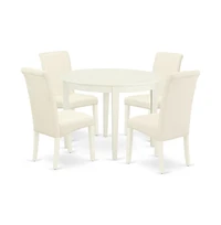 East West Furniture Dining Room Set Linen White