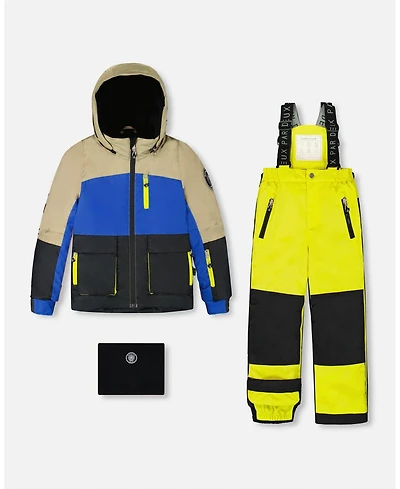 Deux par Boy Two-Piece Play Snowsuit Bright Yellow Green