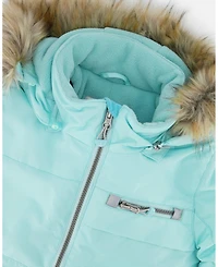 Deux par Girl Two-Piece Play Snowsuit Flower Print
