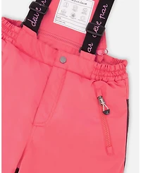 Deux par Girl Two-Piece Play Snowsuit Flash Coral with Butterfly Print Jacket - Child