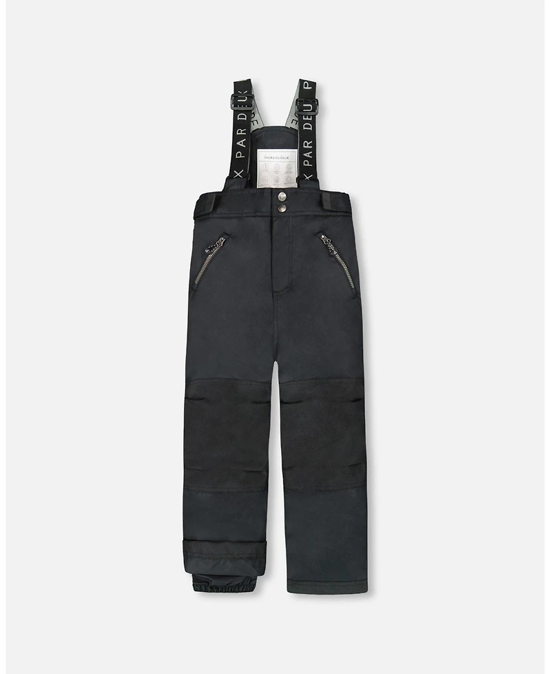 Deux par Kids Unisex Solid Play Snow Pants Black - Child