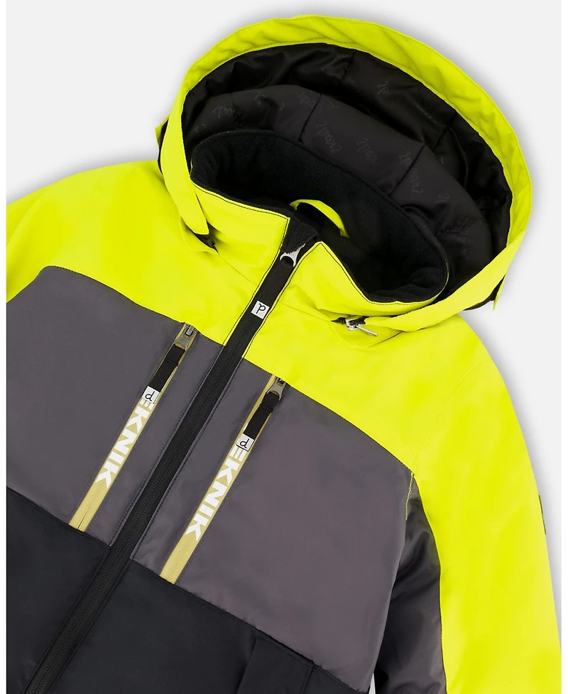 Deux par Boy Two-Piece Teknik Snowsuit Colorblocked Light Khaki Green - Toddler|Child