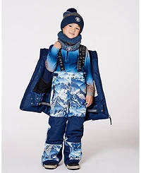 Deux par Boy Lined Knit Neckwarmer Taupe and Navy - Toddler|Child