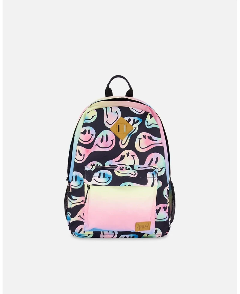 Deux par Deux Girl Kids Backpack Smiley Face Girl - Toddler|Child