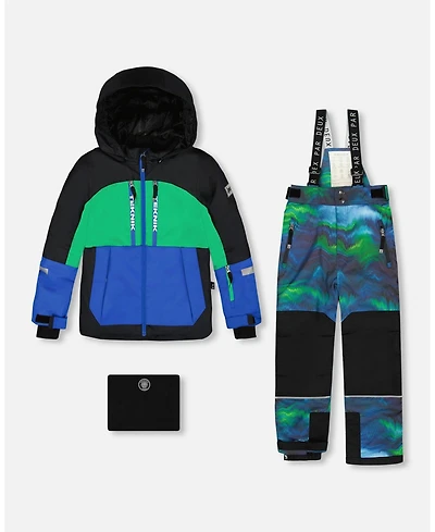 Deux par Boy Two-Piece Teknik Snowsuit Aurora Borealis - Child