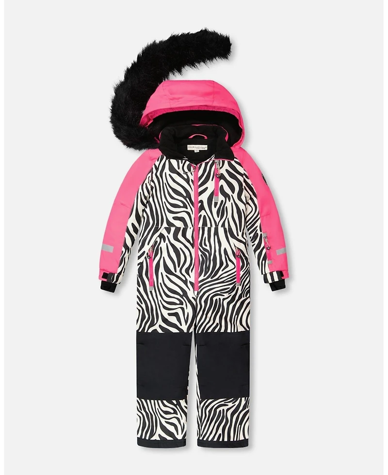 Deux par Girl One-Piece Play Snowsuit Zebra Print - Toddler|Child