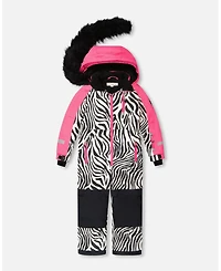 Deux par Girl One-Piece Play Snowsuit Zebra Print - Toddler|Child