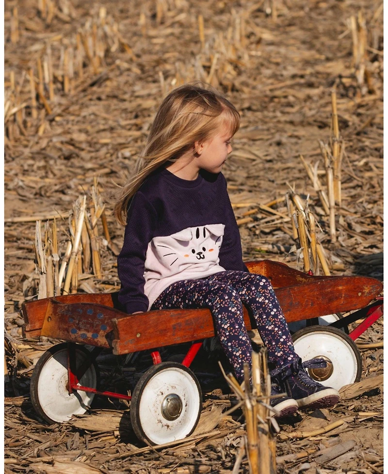 Deux par Girl Jersey Leggings Navy Floral - Child