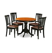 East West Furniture 5 Pc Kitchen nook setin Black and Cherry