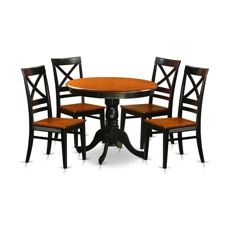 East West Furniture Dining set - 5 Pcs with 4 Wood Chairs