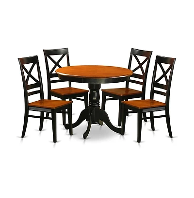East West Furniture Dining set - 5 Pcs with 4 Wood Chairs
