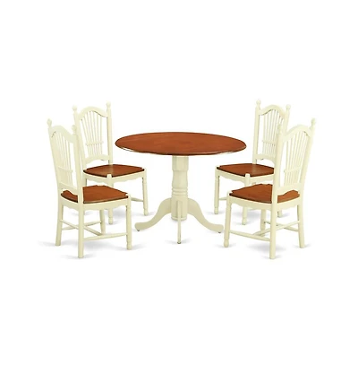 East West Furniture 5 Pc Kitchen nook Dining set - Kitchen dinette Table and 4 Kitchen Chairs