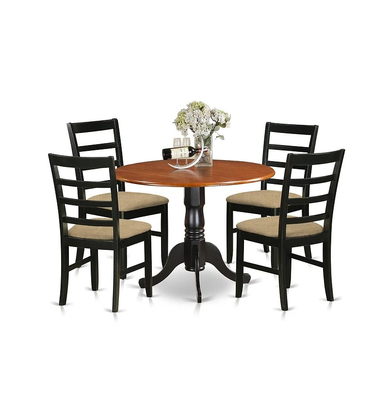 East West Furniture 5 Pc Kitchen Table set-Dining Table and 4 Wooden Kitchen Chairs