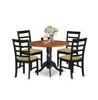 East West Furniture 5 Pc Kitchen Table set-Dining Table and 4 Wooden Kitchen Chairs
