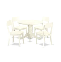 East West Furniture Dining Room Set Linen White
