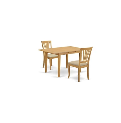 East West Furniture 3 PcSmall Kitchen Table set - Kitchen Table and 2 Dining Chairs