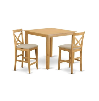 East West Furniture 3 Pc counter height pub set - Dining Table and 2 counter height Dining chair