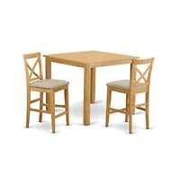 East West Furniture 3 Pc counter height pub set - Dining Table and 2 counter height Dining chair