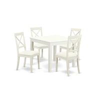 East West Furniture Dining Room Set Linen White