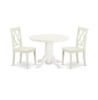 East West Furniture Dining Room Set Linen White