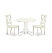 East West Furniture Dining Room Set Linen White