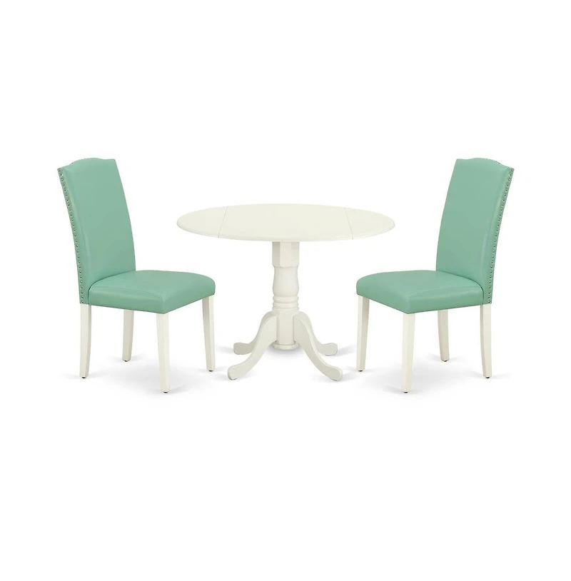 East West Furniture Dining Room Set Linen White