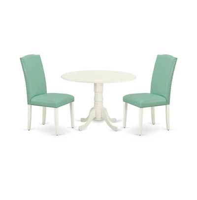 East West Furniture Dining Room Set Linen White