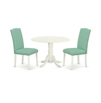 East West Furniture Dining Room Set Linen White