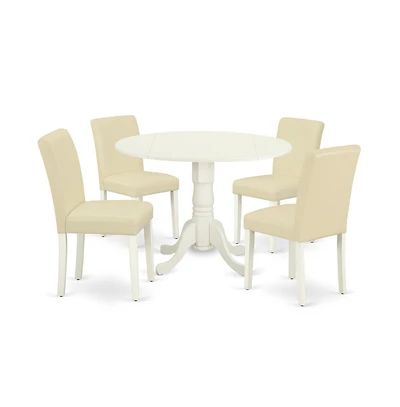 East West Furniture Dining Room Set Linen White