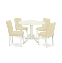 East West Furniture Dining Room Set Linen White