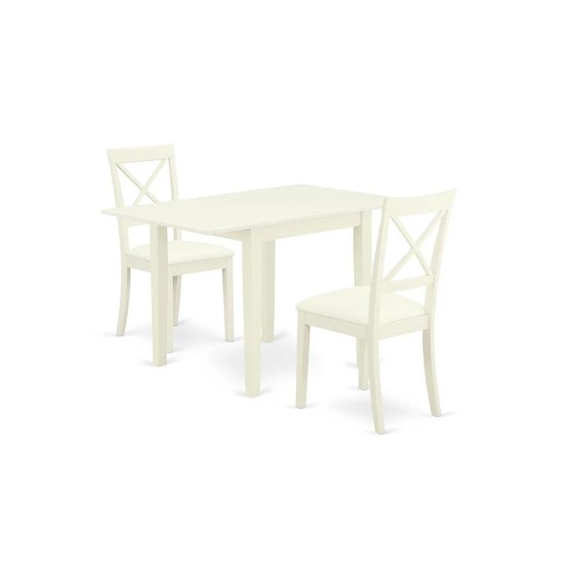 East West Furniture Dining Room Set Linen White