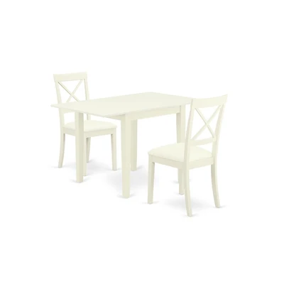 East West Furniture Dining Room Set Linen White