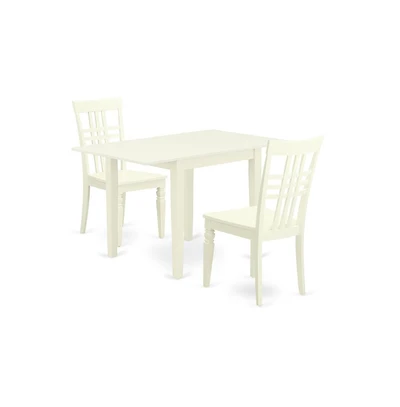 East West Furniture Dining Room Set Linen White
