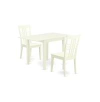 East West Furniture Dining Room Set Linen White