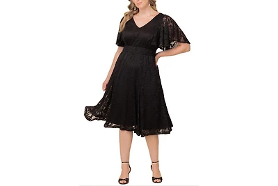 Kiyonna Plus Camille Lace Cocktail Dress