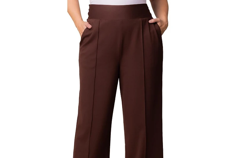 Kiyonna Women's Plus Polished Ponte Wide Leg Pants