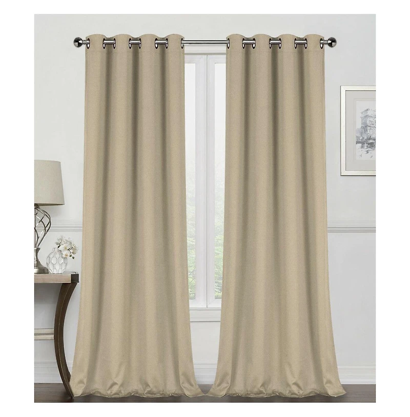 GoodGram 2 Pack: Hotel Thermal Grommet 100% Blackout Curtains