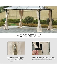 Outsunny 9.84' x 9.84' Gazebo Sidewall Set with Hooks/C-Rings