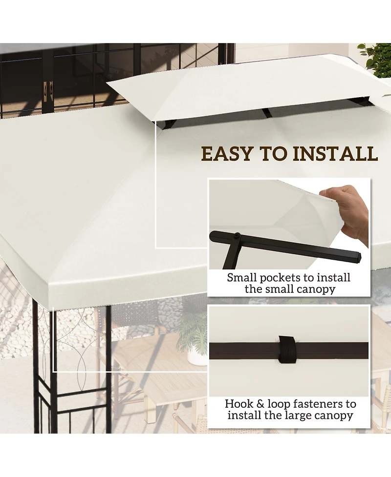 Outsunny 10' x 13' Gazebo Replacement Canopy for 84C-101,