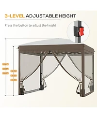 Outsunny Pop Up Canopy Tent with Netting and Bags, 10' x 10