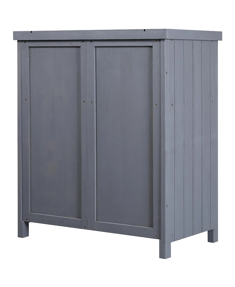Outsunny Wooden 36.25 in x 31.5 in Garden Storage Tool Shed with Galvanized Top,