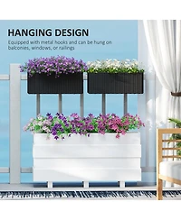 Outsunny Railing Planter Box (2 Pack, 20 Inch), Rat Look,