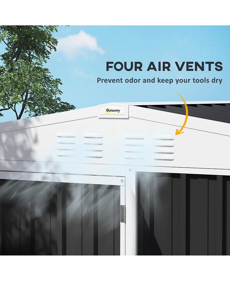 Outsunny 8 x 4ft Metal Shed, Outdoor Shed with Lock, Warm