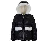 Michael Kors Toddler and Little Girls Faux Fur Pocket Puffer Jacket