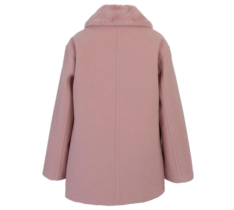 Michael Kors Toddler and Little Girls Detachable Faux Rabbit Fur Collar Jacket