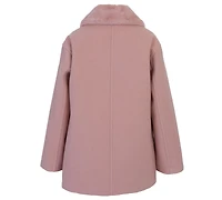 Michael Kors Toddler and Little Girls Detachable Faux Rabbit Fur Collar Jacket