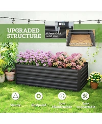 Outsunny Raised Garden Bed Metal Planter Box with Reinforced Rods,