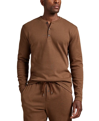 Polo Ralph Lauren Men's Long Sleeve Herringbone Henley Sleep Shirt